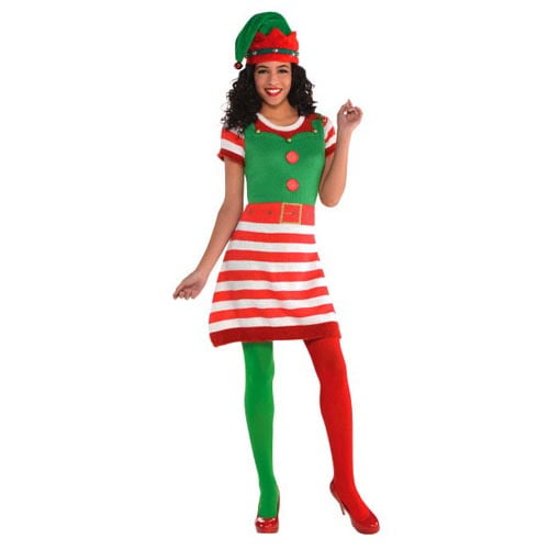 Christmas Elf Deluxe Adult Sweater Dress (Small/Medium) 