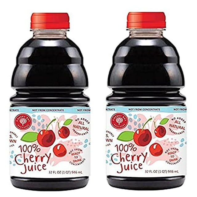 Cherry Bay Orchards Tart Cherry Juice, 32 oz Bottle 2 pack 100