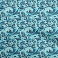 thumbnail image 1 of oneOone Polyester Spandex Aqua Blue Fabric Asian Japanese Wave Sewing Craft Projects Fabric Prints By Yard 56 Inch Wide, 1 of 4
