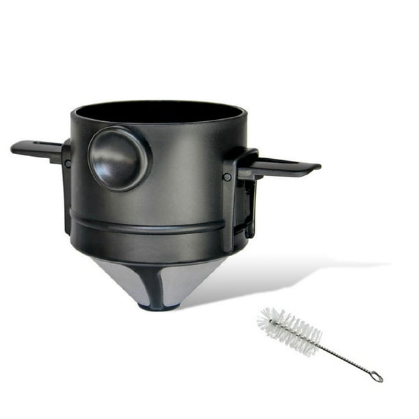 Naiovety Filtro para hacer café, plegable, lavable, reutilizable, con mango de red de acero inoxidable, gotero, cocina, oficina, Camping, goteo Juegos de servir café y té