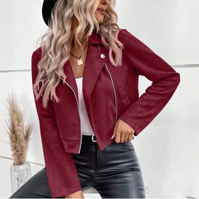 Ailaofu Women Zip Up Fall Fashion Trendy Long Sleeve Jackets Fall Clothing Outfits