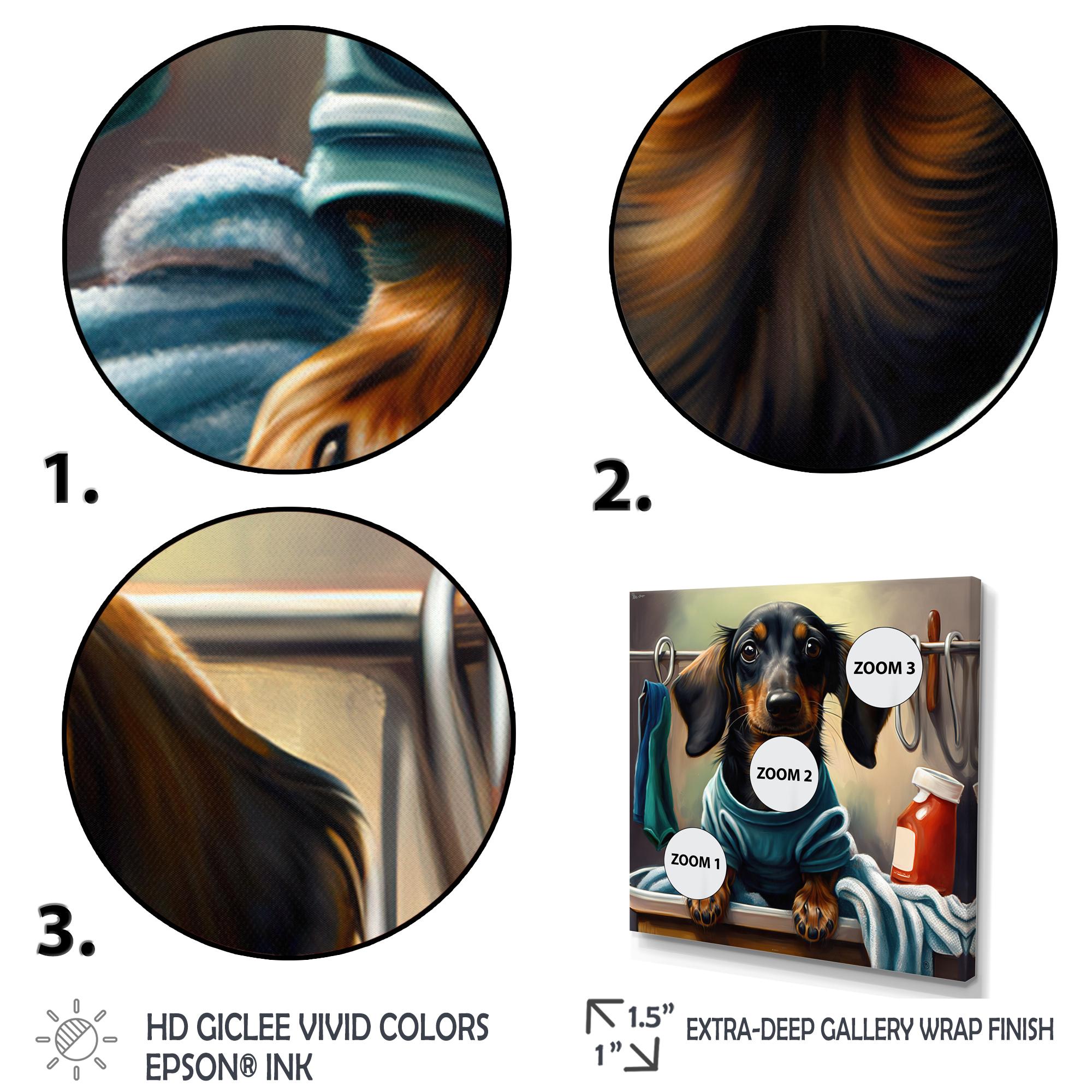 Designart Dachshund Doing The Laundry II Canvas Wall Art