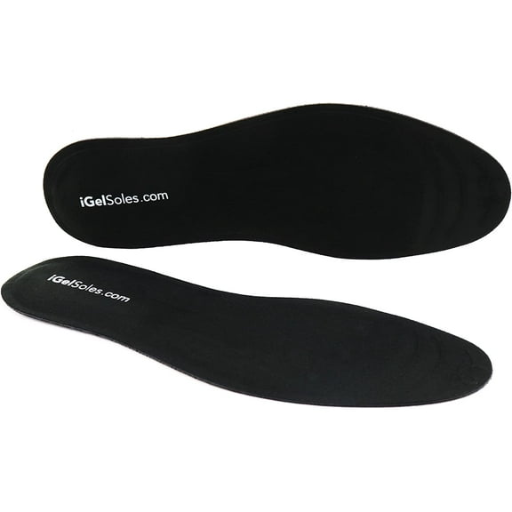iGelSoles Shoe Insoles, Shock Absorbing Gel Shoe Inserts, Custom Contour Running Shoes, High Heels, or Work Boot Inserts, Arch Support Insoles for Women and Men, S (5-6 M, 7-8 W)