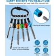 thumbnail image 3 of 1/4 Inch Hex Shank Bits Holder - Portable Six Color Coded Light-weight Quick-change Screwdriver Bits Holder Organizer Tool For 1/4" Impact Tips, Screws, Drivers, With Black Carabiner(Bits Not Include), 3 of 5