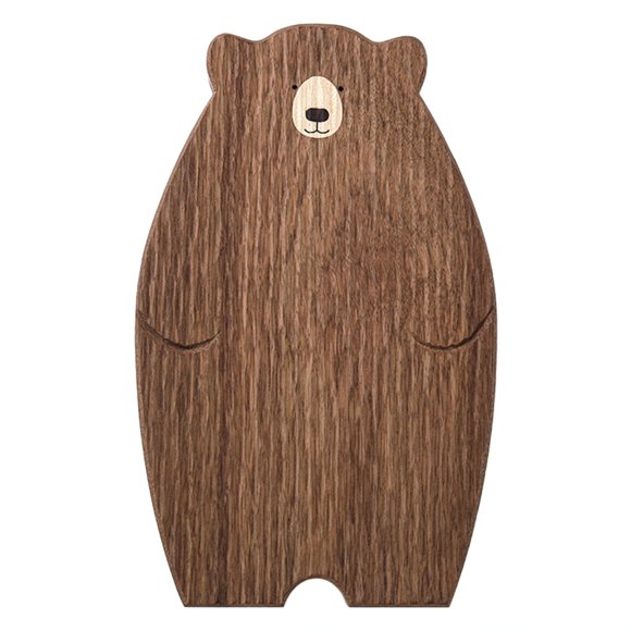 Wooden Board Cutting Board Cute Bear-Shaped Bread Tray Black Walnut Kitchen Board,Brown