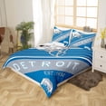 thumbnail image 3 of Sports Football Duvet Cover White and Sky Blue Rugby Helmet Bedding Set King, American Football City Themed Comforter Cover Retro 3D Ball Game Quilt Cover with 2 Pillowcases(Detroit), 3 of 6