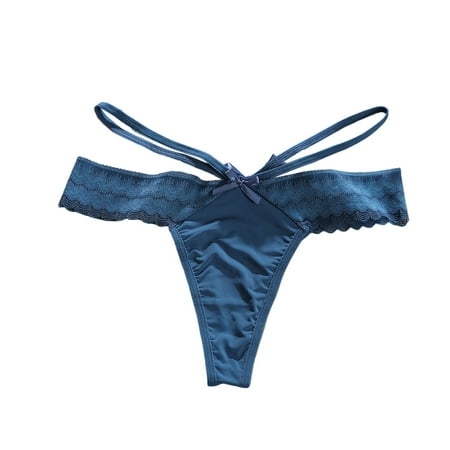 JDEFEG Underwear Women Pack Breathable Sexy Design Panty Brief High Rise Cotton Comfortable Sexy Look Ladies Underwear Blue Size S