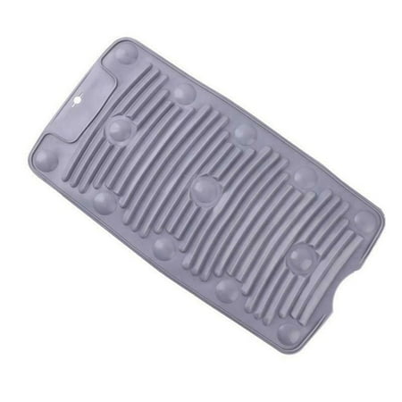 Foldable Portable Shoes Mop Suction Cup Non-slip Washing Board Scrubboard Washboard Laundry Products GREY