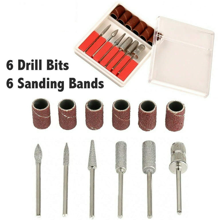 Nail File Drill Bits Set with Sanding Bands for Rotary Tool