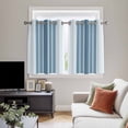 thumbnail image 5 of Blue Ombre Stripe Kitchen Curtains Short 54 Inch Length, Farmhouse Simple Striped Grommet Top Bedroom Living Room Curtains, Light Filtering Cafe Curtain Drapes 2 Panels Set 84''x54'', 5 of 9