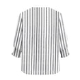 thumbnail image 2 of Camisas de Cuello de Tripulación de Manga Larga para Hombres 3/4 Cuarto de Manga con Cuello en V Botón Arriba Cardigan Top para la Moda Casual de Verano, 2 of 5