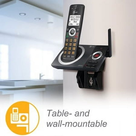 AT&T 2-Handset Expandable Cordless Phone with Unsurpassed Range, Smart Call Blocker and Answering System, CL82219 (Black)