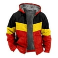 thumbnail image 1 of Winter Men's Hooded with Color Block 3D Print Padded Jacket for Cold Weather Warmth and Style, 1 of 5