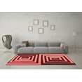 thumbnail image 3 of Ahgly Company Indoor Square Abstract Red Contemporary Area Rugs, 7' Square, 3 of 4