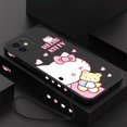 thumbnail image 1 of Funny Sanrio Hello Kitty Phone Case For iPhone 15 14 13 12 11 Pro Max Mini X XR XS MAX SE20 8 7 Plus Silicone with Hand Strap RJ, 1 of 7