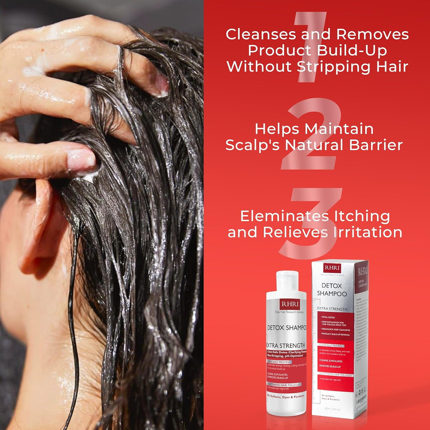 Detox Shampoo for Product Build-Up Removal with Clarifying Scalp Care, Helps Soothe Scalp Irritation – For All Hair Types