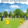 thumbnail image 5 of 8-in-1 Swing Set for Backyard – Heavy-Duty Metal Playset with Slide, Saucer Seat, 2 Belt Swings, Soccer Goals, Glider, Baby Swing, and Basketball Hoop, 600lbs Capacity, 5 of 14