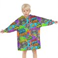 thumbnail image 3 of Multicolor Controllers Games Icons Colorful Pattern Blanket Hoodies for Kids 6-13YR Oversize Wearable Blanket Hoodies for Boys Girls Teens, 3 of 7