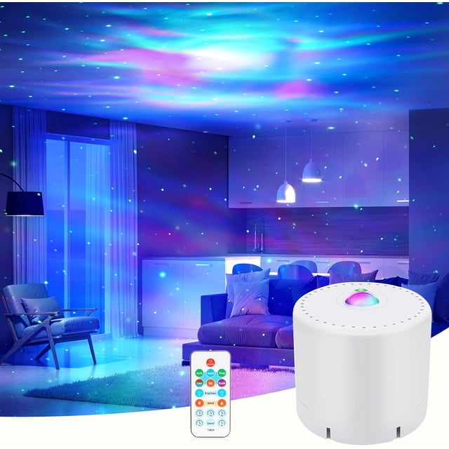 Starry Sky Projector, Galaxy Projector with Remote Control, Night Light Projection with Adjustable Speed and Brightness for Bedroom Decoration