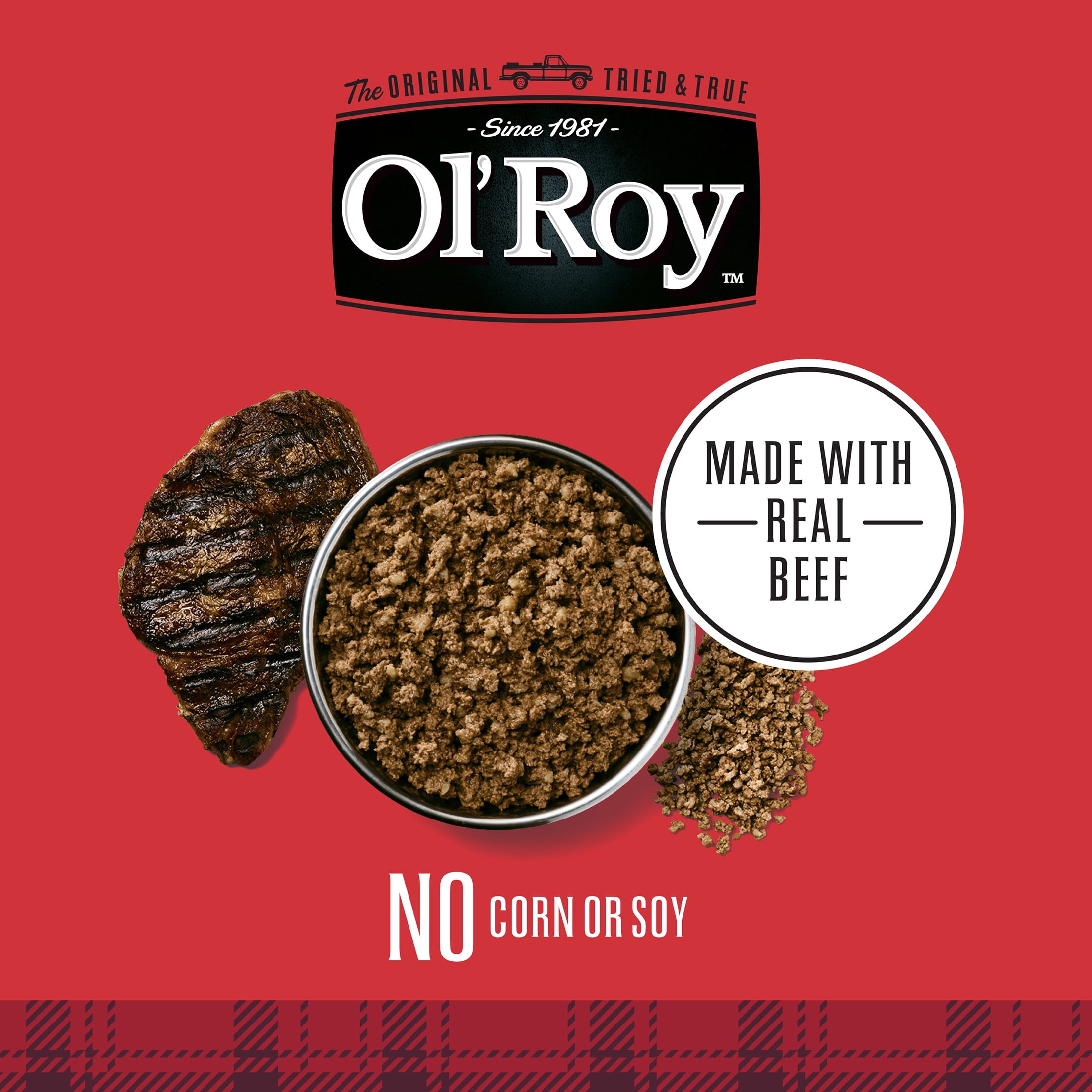 (3 pack) Ol' Roy Savory Loaf with Beef Wet Dog Food, 5.5 oz Can