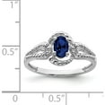 thumbnail image 4 of Sterling Silver Rhodium-Plated Created Sapphire & Diam. Ring (Size 6) Made In India qbr16sep-6, 4 of 5