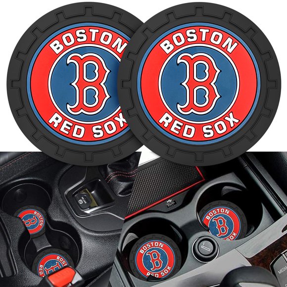 2 Posavasos Para Coche, Posavasos Para Coche, Posavasos Para Fanáticos De Boston Red Sox, Alfombrilla Antideslizante Para Bebidas, Accesorios Interiores, Red Sox