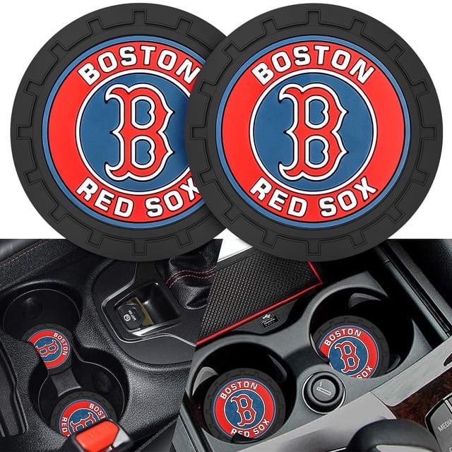 2 Posavasos Para Coche, Posavasos Para Coche, Posavasos Para Fanáticos De Boston Red Sox, Alfombrilla Antideslizante Para Bebidas, Accesorios Interiores, Red Sox
