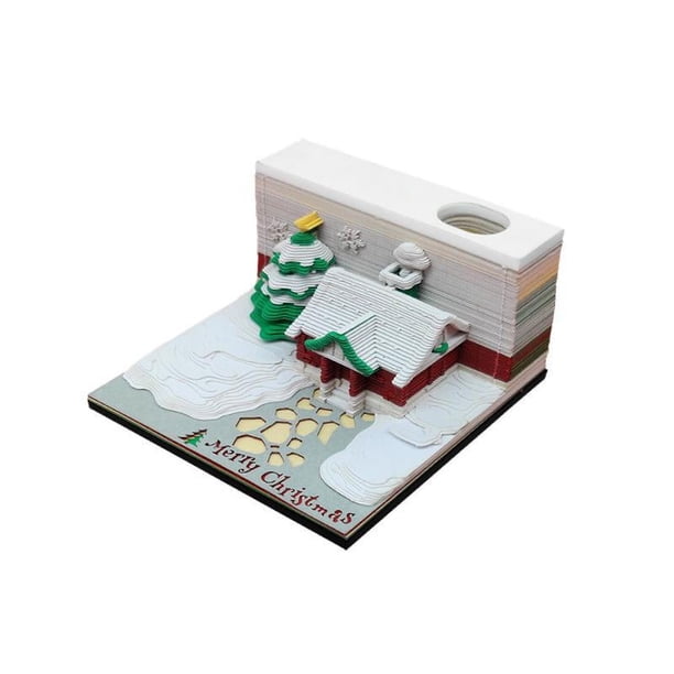 Bloc de notas 3D, hermoso bloc de notas, suministros de oficina, regalos, calendario único, decoración del hogar, festivales, oficina, vacaciones,