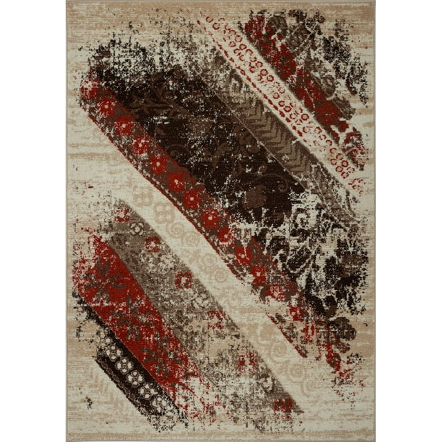 Dixie Caramel Orange Contemporary Geometric Area Rug 6'5" x 9'5"