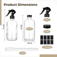 thumbnail image 5 of Clear Glass Spray Bottles Set, 17oz Refillable Spray Containers with Trigger Spray Caps, Screw Caps, Label Stickers, and Pen, Ideal for Cleaning, Essential Oils, Hair Care, DIY Solutions, 5 of 5