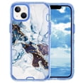 thumbnail image 3 of Allytech Marble Case for Apple iPhone 15 5G 6.1 inch, Hybrid Hard PC Soft TPU Rubber Three Layer Rugged Heavy Duty Shockproof Drop Protection Women Girl Cover for iPhone 15, White Marble, 3 of 7