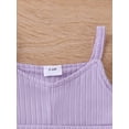 thumbnail image 6 of Suealasg Baby Girl Summer 2Pcs Outfits Set 3 6 9 12 18 24 Months Sleeveless Solid Color Cami Tops and Shorts Infant Girl Beach Party Clothes, 6 of 9