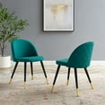 thumbnail image 2 of Side Dining Chair, Set of 2, Fabric, Teal Blue, Modern Contemporary Urban Design, Kitchen Room Cafe Bistro Restaurant Hospitality, 2 of 9