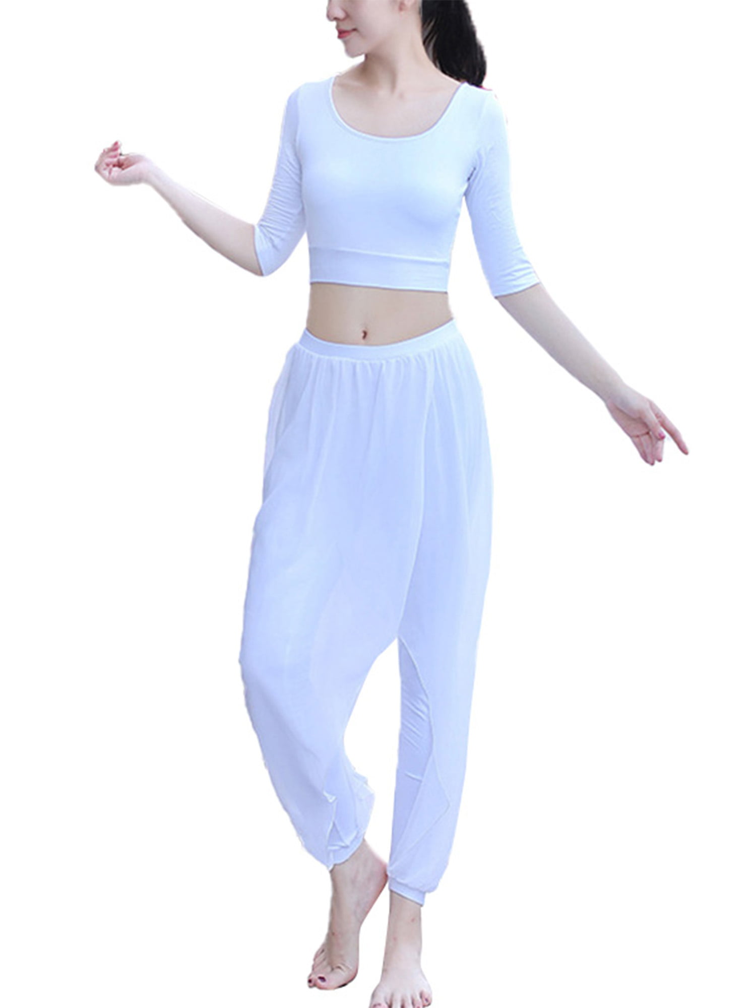 yoga top with elastic waistband