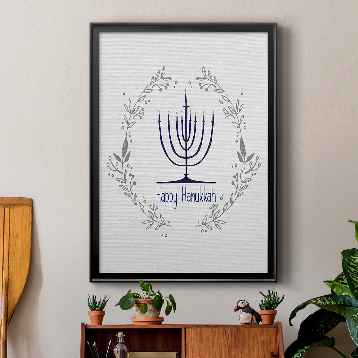 Happy Hanukkah II Premium Framed Print - Ready to Hang