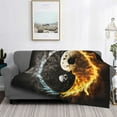 thumbnail image 2 of Uemuo Yin Yang Printed Throw Blanket for Couch, Fluffy Fuzzy Blankets for Bed, Sofa, Cozy Flannel Faux Fur Blanket-80"x60", 2 of 6