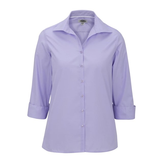 EDWARDS BLOUSE Popeline Légère à Col Ouvert pour Femmes - Manches 3/4