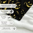 thumbnail image 5 of SDJMa Halloween Flannel Throw Blanket, Pumpkin Patterned Black Blanket, Soft Plush Halloween Decorative Bed Blanket for Couch Sofa Chair, All Seasons Lap Blanket for Adults, 51.1"x59.3", 5 of 6