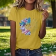 thumbnail image 2 of Lumosvexa Summer Womens Graphic T-Shirt for Women Casual Short Sleeved Shirt Tops Fashionable Relaxed Crew Neck T Shirt Yellow Size S, 2 of 7