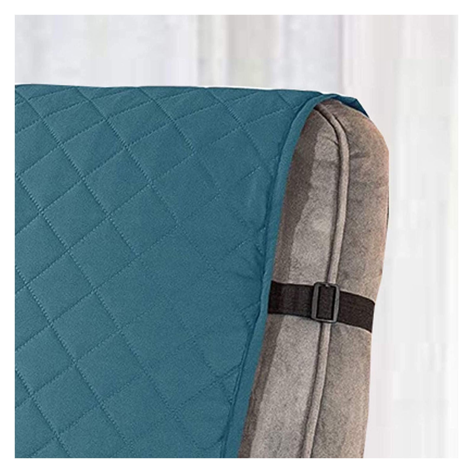 Quilting Waterproof Recliner Slipcover, Recliner Chair Cover Reversible Armchair Covers Sofa Slipcover Elastic Band Recliner Cover Anti-Slip Armchair-Light blue-large