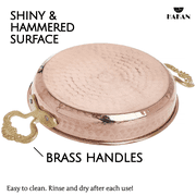 Hakan Copper Egg Pan for Cooking, Handmade Small Frying Pan, Hammered Skillet, 9.4” (24 cm)