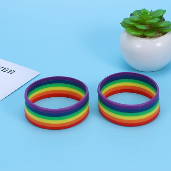 MLINS Rainbow Silicone Bracelet MultiColor Bangle Unique Wristband for Women Perfect for LGBT Pride Events 1 Size