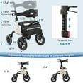 thumbnail image 6 of MAXWALK Rollator Walker for Seniors, 12" Rubber Wheels Foldable, Aluminium with Backrest, Height Adjustable 23.6lbs, Gold, 6 of 10