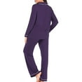 thumbnail image 5 of Wovilon Women's Cotton Modal Long-Sleeve Shirt and Full-Length Bottom Pajama Set, 5 of 5