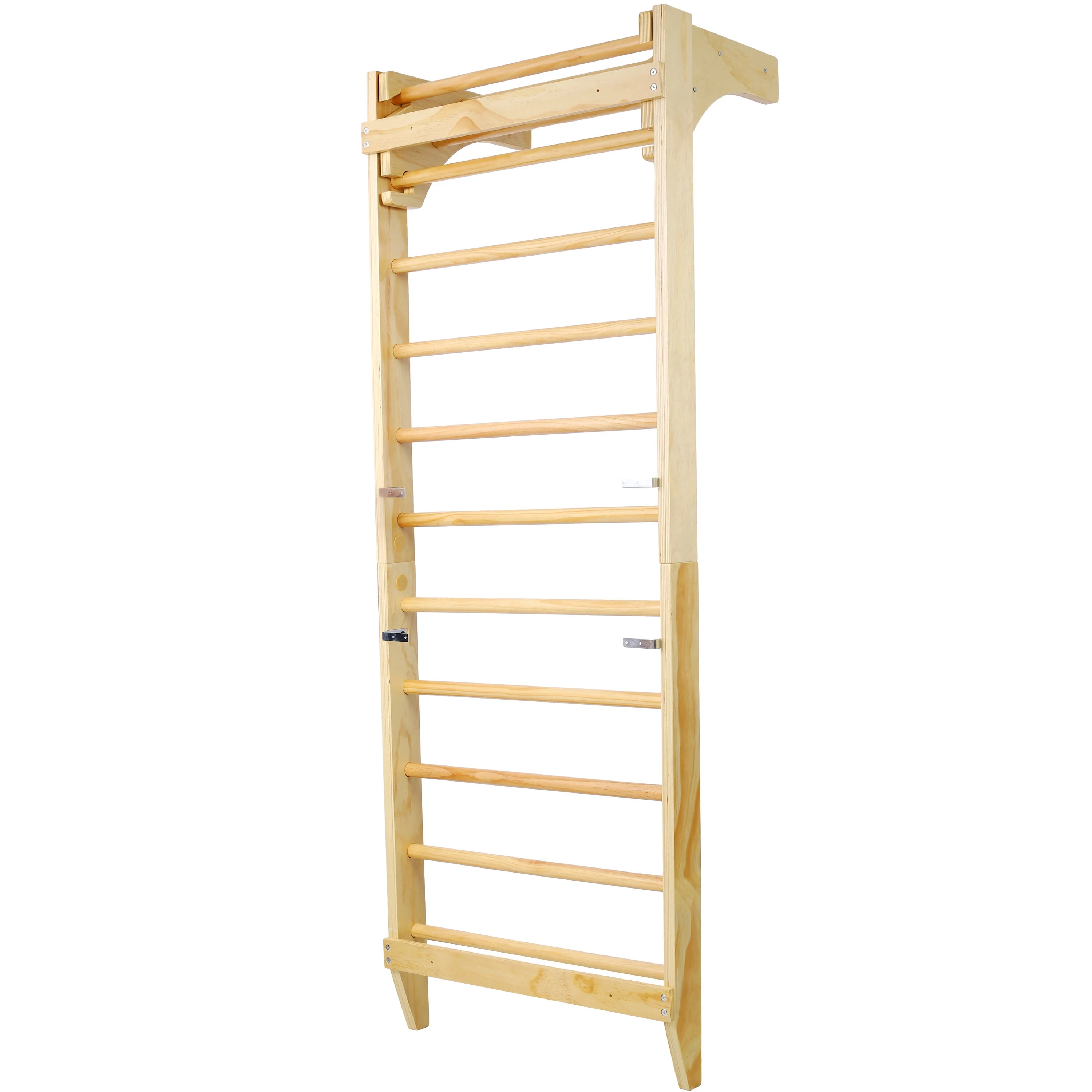 LuckyNote Swedish Ladder Stall Bars with Adjustable Pull Up Bar, 86.6“ H Wooden Wall Mounted Gym for Home, Physical Therapy, Gymnastics & Strength Training