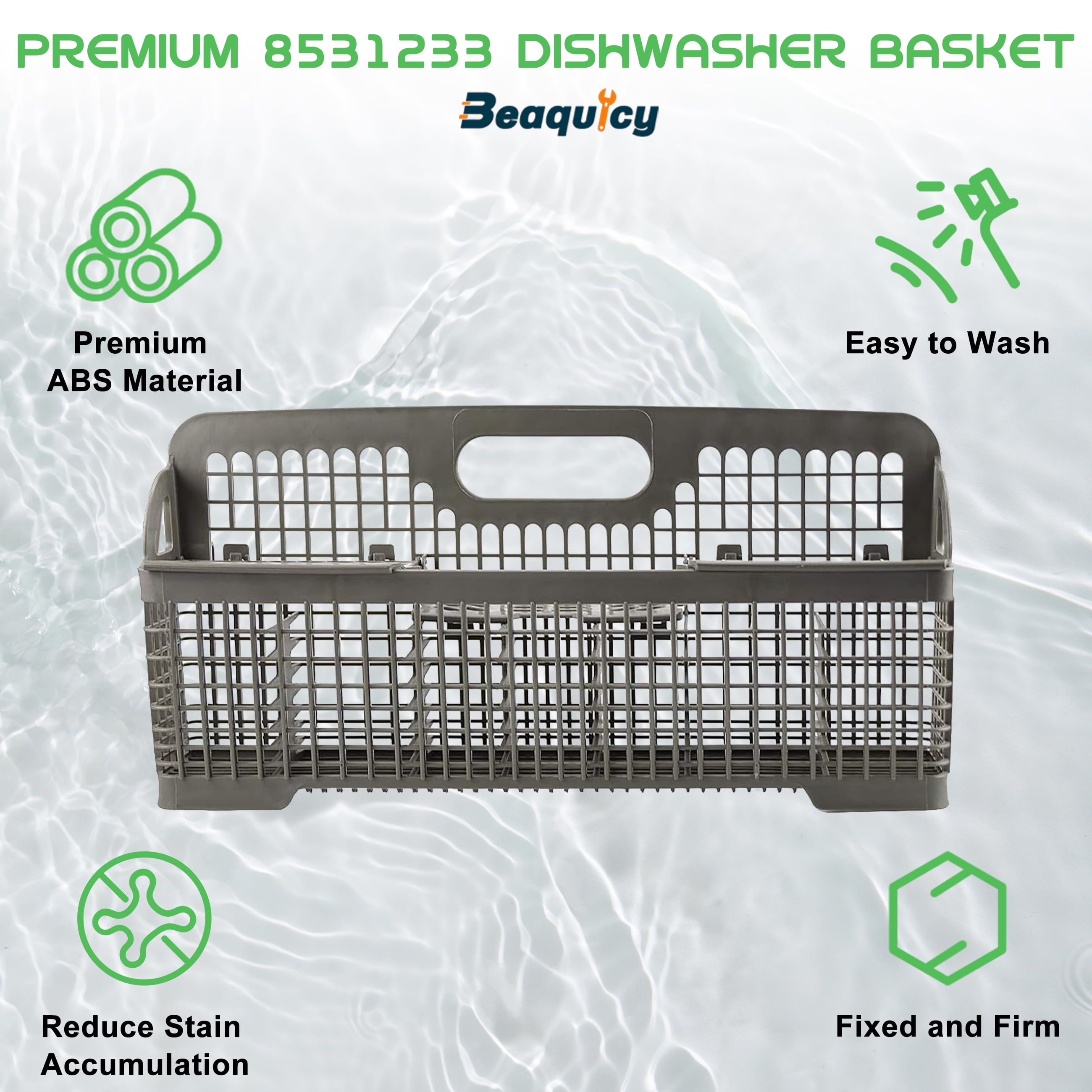 Beaquicy Dishwasher Silverware Basket Replacement for Whirlpool WP8531233