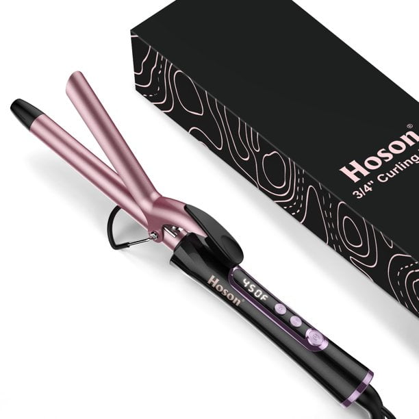 3/4 Inch Curling Iron for Short Hair, Dual Voltage Hair Curling Iron