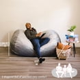 thumbnail image 4 of Big Joe Fuf 6Ft Giant Lounger Foam Bean Bag Chair, Oversized Couch with Removable Cover for Kids, Teens, Adults, Gray Plush, Soft Polyester, 6 foot, 4 of 10