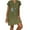 1# Army Green womens summer dresses clearance sale, variant on Dyegold Sundresses for Women Casual Beach - Cotton Linen Dresses for Women V Neck Short Sleeve Dandelion Print Midi Sundresses ​Casual Graduation T Shirt ​​Dresses