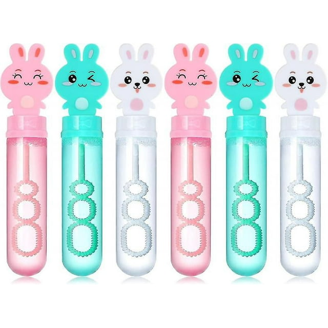 24 Pack Bunny Bubble Wands Easter Basket Stuffers, Bubble Wand Bulk Easter Toys Easter Gifts for Kids Stuffers Goody Bag Filler, Easter Party Favors f